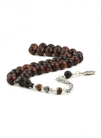 Rosewood Prayer Beads With Sterling Silver Components