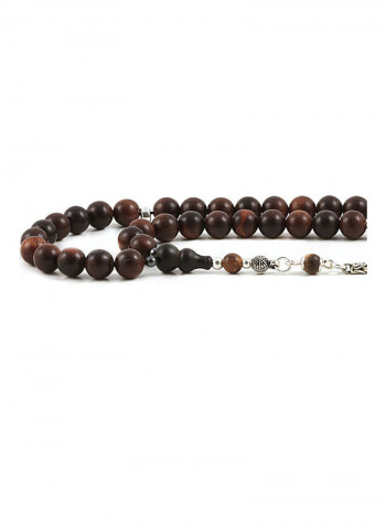 Rosewood Prayer Beads With Sterling Silver Components
