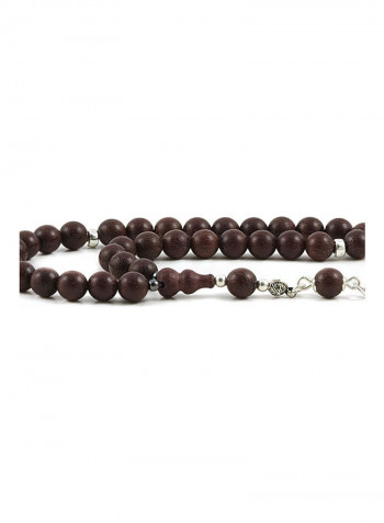 Rosewood Prayer Beads With Sterling Silver Components
