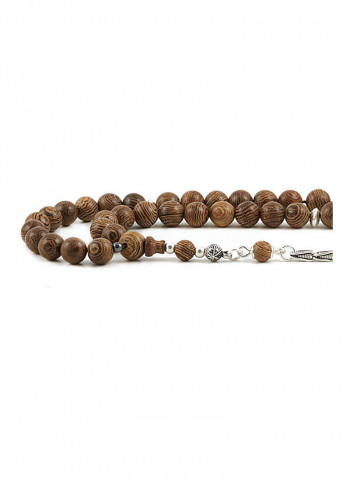 Wenge Wood Prayer Beads With Sterling Silver Components
