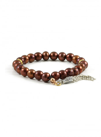 Bronze Pearl Bracelet with Sterling Silver components