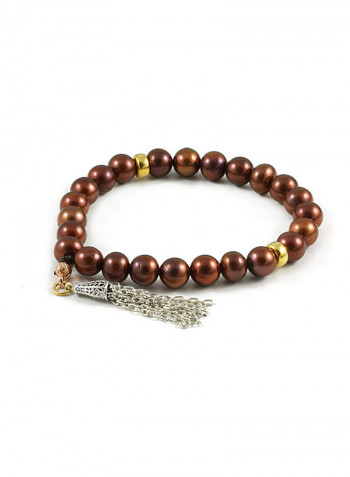 Bronze Pearl Bracelet with Sterling Silver components