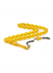 Amber Bakelite Prayer Beads with Sterling Silver components