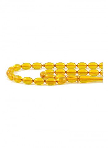 Amber Bakelite Prayer Beads with Sterling Silver components