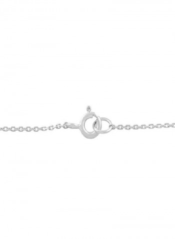 925 Sterling Silver 0.464 Ct Cubic Zirconia Studded Message Pendant Necklace