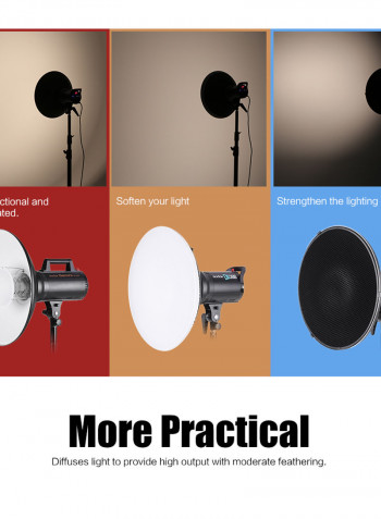 Studio Photography Speedlite Strobe Lighting Diffuser Beauty Dish Lampshade Bowens Mount 41cm Black