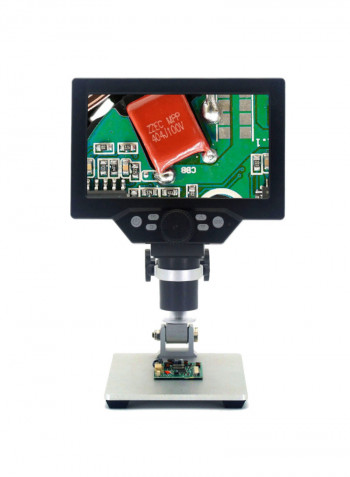 Digital Microscope Amplification Magnifier With Aluminum Alloy Stand 7inch Black/White
