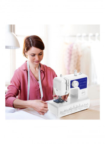 Portable Electric Sewing Machine With Foot Pedal H35262UK-su White/Blue