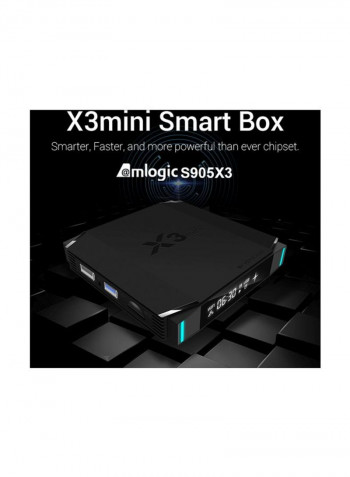 Android Smart TV Box With Remote Control X3 Black