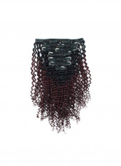 7-Piece Clip In Curly Hair Extension Black/Red 18inch