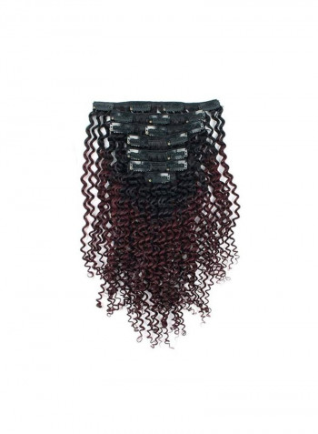 7-Piece Clip In Curly Hair Extension Black/Red 18inch
