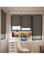 Single Mist Solar Window Non-Blackout Roller Blind Black 220x175cm