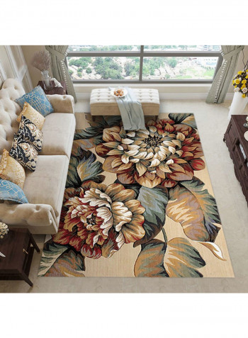 3D Printed Non-Slip Floor Rug Brown/Green 80x120cm