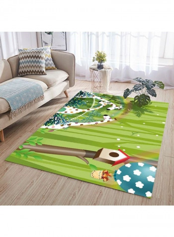 Cartoon Giraffe Washable  Room Rug Multicolour 80 x 180cm