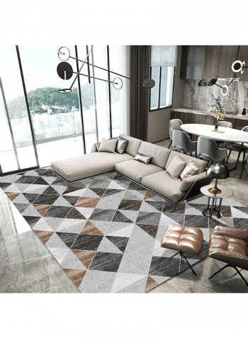 Printed Living Room Floor Rug Grey/Brown/Black 60x90cm