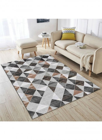 Printed Living Room Floor Rug Grey/Brown/Black 60x90cm