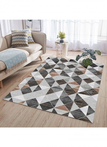 Printed Living Room Floor Rug Grey/Brown/Black 60x90cm