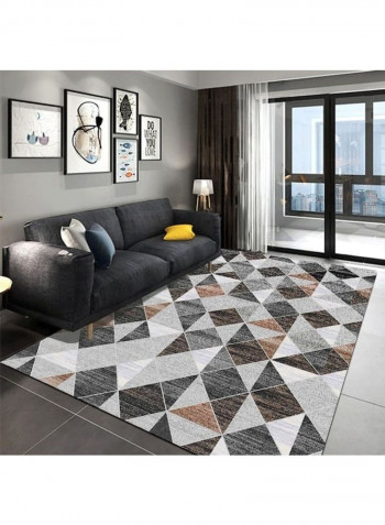 Printed Living Room Floor Rug Grey/Brown/Black 60x90cm