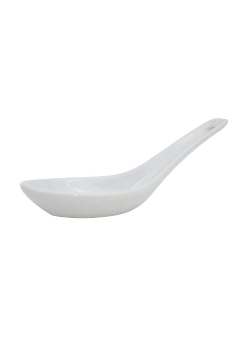 72-Piece Porcelain Soup Spoon Set Super White 5.5x1.5x2inch