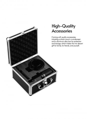 Takstar Pc-k850 Side-address Recording Microphone Cardioid Pickup Pattern Wired Condenser Mic For Live Streaming Karaoke Professional Studio Sound Instrument Recording