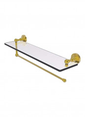 Dottingham Collection Towel Holder With Shelf Clear/Gold 22inch