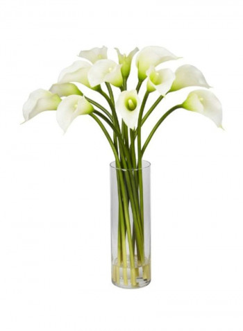 Artificial Silk Mini Calla Lily Flower Arrangement Cream