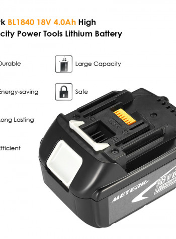 BL1840 18V 4.0Ah Power High Capacity Recharcheable Lithium Replacement Battery Pack For Makita Black 12.00 X 7.50 X 8.50cm