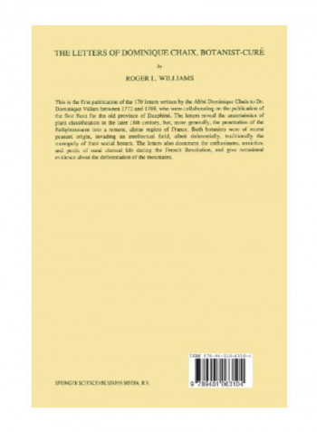 The Letters Of Dominique Chaix, Botanist-Curé Paperback