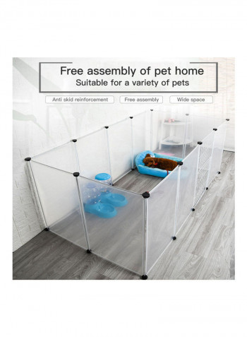 Portable Large Pet Exercise Playpen With 12 Panel Transparent 82.00 x 6.00 x 46.50cm