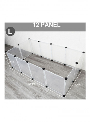 Portable Large Pet Exercise Playpen With 12 Panel Transparent 82.00 x 6.00 x 46.50cm