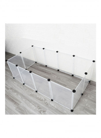 Portable Large Pet Exercise Playpen With 12 Panel Transparent 82.00 x 6.00 x 46.50cm