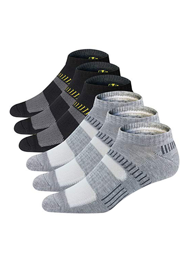 Pack Of 6 Performance Athletic Low Cut Cushion Running Socks