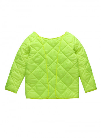 Waterproof Reflective Safety Rain Jacket With Detachable Down Hood Fluorescent yellow L