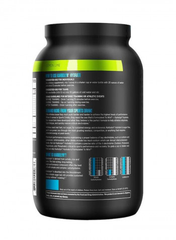 Lemon Lime Flavour Karbolyn Hydrate Supplement