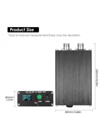 Automatic Antenna Tuner With OLED Display Black 19.5x6x13cm