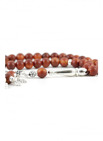 Madagascar Rosewood Prayer With Sterling Silver Components    Beads