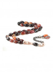 Yemen Agate Prayer Beads  with Sterling Silver components
