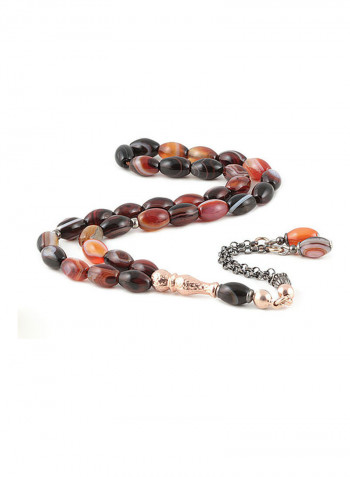 Yemen Agate Prayer Beads  with Sterling Silver components