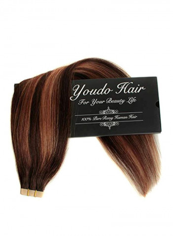 20-Piece Straight And Long Hair Extension Set Brown/Gold Brown 20inch