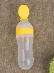 Baby's Silicone Squeezer Spoon Feeding Bottle
