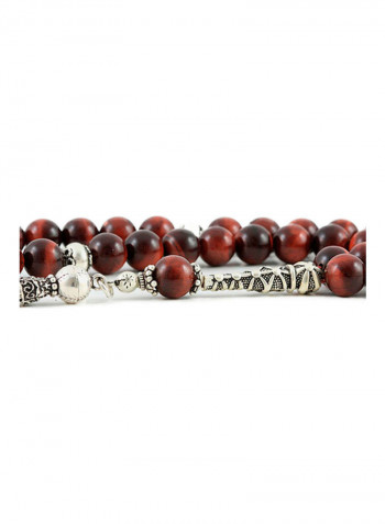 Red Tiger's Eye Prayer Beads with Sterling Silver components