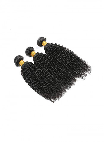 3-Piece Brazilian Curly Hair Extension Set Black