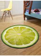 Printed Round Floor Mat Multicolour 100x100cm