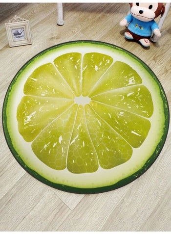 Printed Round Floor Mat Multicolour 100x100cm