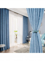 Full Blackout Curtains For Bedroom Blue 300x270cm