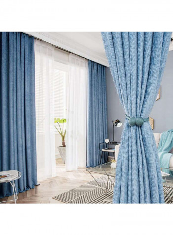 Full Blackout Curtains For Bedroom Blue 300x270cm