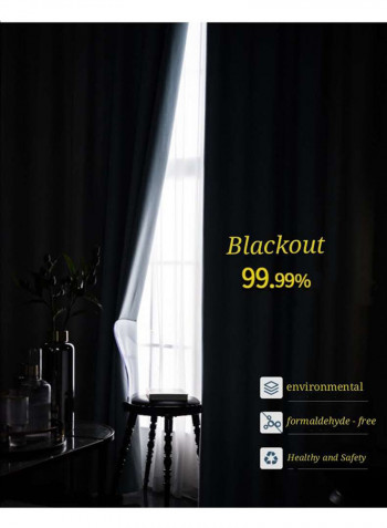 Full Blackout Curtains For Bedroom Black 300x270cm