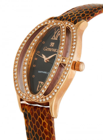 Women's Leather Analog Wrist Watch GLS146RBO