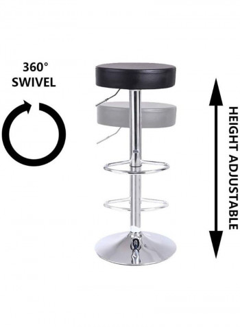 Round Bar Stool With Footrest Black