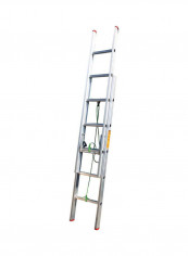 Aluminium Straight Double Extension Ladder Silver 332x12x40kg